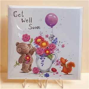 Whistlefish Greeting Card Get Well Soon 16x16cm